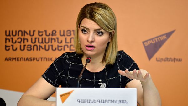 Гаяне Габриелян на пресс-конференции Как скажется запрет на курение на экономике Армении - мифы и реальность (13 марта 2019). Еревaн - Sputnik Արմենիա