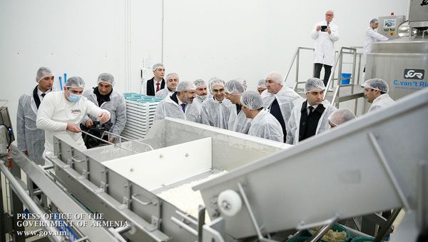 Премьер-министр Никол Пашинян принял участие на торжественном открытии молочного завода компании Спайка (26 марта 2019). Еревaн - Sputnik Армения