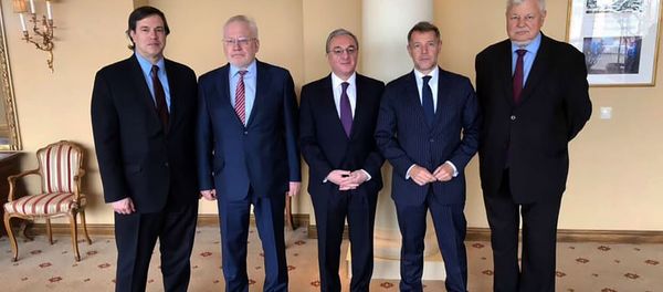 Встреча министра иностранных дел Армении Зограба Мнацаканяна с сопредседателями МГ ОБСЕ (28 марта 2019). Вена - Sputnik Արմենիա