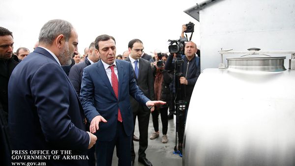 Премьер-министр Никол Пашинян принял участие на торжественном открытии молочного завода компании Спайка (26 марта 2019). Еревaн Премьер-министр Никол Пашинян принял участие на торжественном открытии молочного завода компании Спайка (26 марта 2019). Еревaн - Sputnik Армения