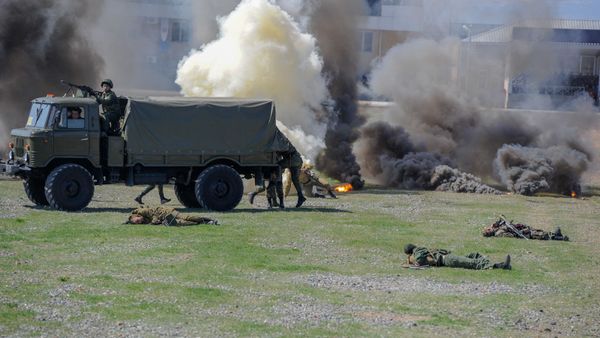 Масштабные учения Объединенной армяно-российской группировки войск (12 апреля 2019). Полигон им. Маршала Баграмяна - Sputnik Армения