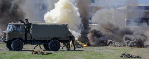 Масштабные учения Объединенной армяно-российской группировки войск (12 апреля 2019). Полигон им. Маршала Баграмяна - Sputnik Արմենիա