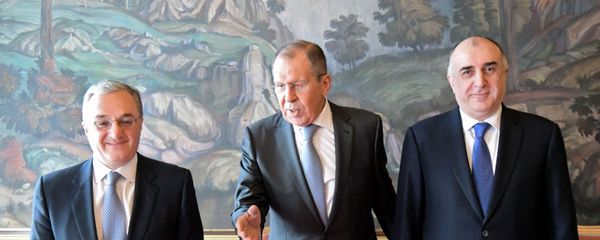 Встреча министров иностранных дел Армении, России и Азербайджана Зограба Мнацаканяна, Сергея Лаврова и Эльмара Мамедъярова (15 апреля 2019). Москвa - Sputnik Армения