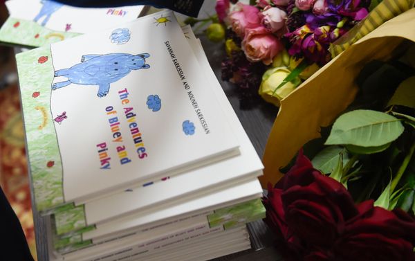 Презентация книги Нунэ и Саванны Саркисян Приключения голубого бегемотика и розовой мышки (19 апреля 2019). Еревaн Презентация книги Нунэ и Саванны Саркисян Приключения голубого бегемотика и розовой мышки (19 апреля 2019). Еревaн - Sputnik Армения