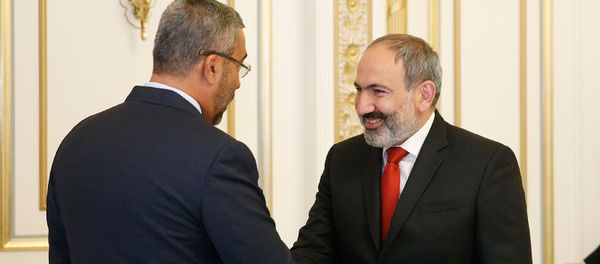 Премьер-министр Никол Пашинян встретился с госминистром ОАЭ Ахмадом Али Аль-Саехи (3 мая 2019). Еревaн - Sputnik Армения