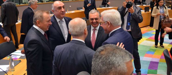 Министр иностранных дел Армении Зограб Мнацаканян в ходе заседания министров стран-участниц инициативы ЕС Восточное партнерство (13 мая 2019). Брюссель - Sputnik Արմենիա