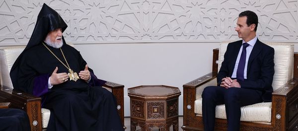 Президент Сирии Башар Асад принял Католикоса Великого Дома Киликийского Арама Первого (14 мая 2019). Сирия - Sputnik Արմենիա