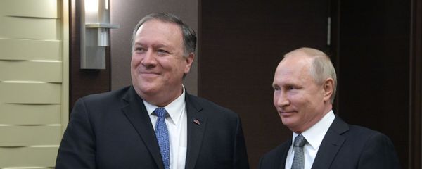 Президент РФ В. Путин встретился в Сочи с госсекретарем США М. Помпео и главой МИД РФ С. Лавровым - Sputnik Армения