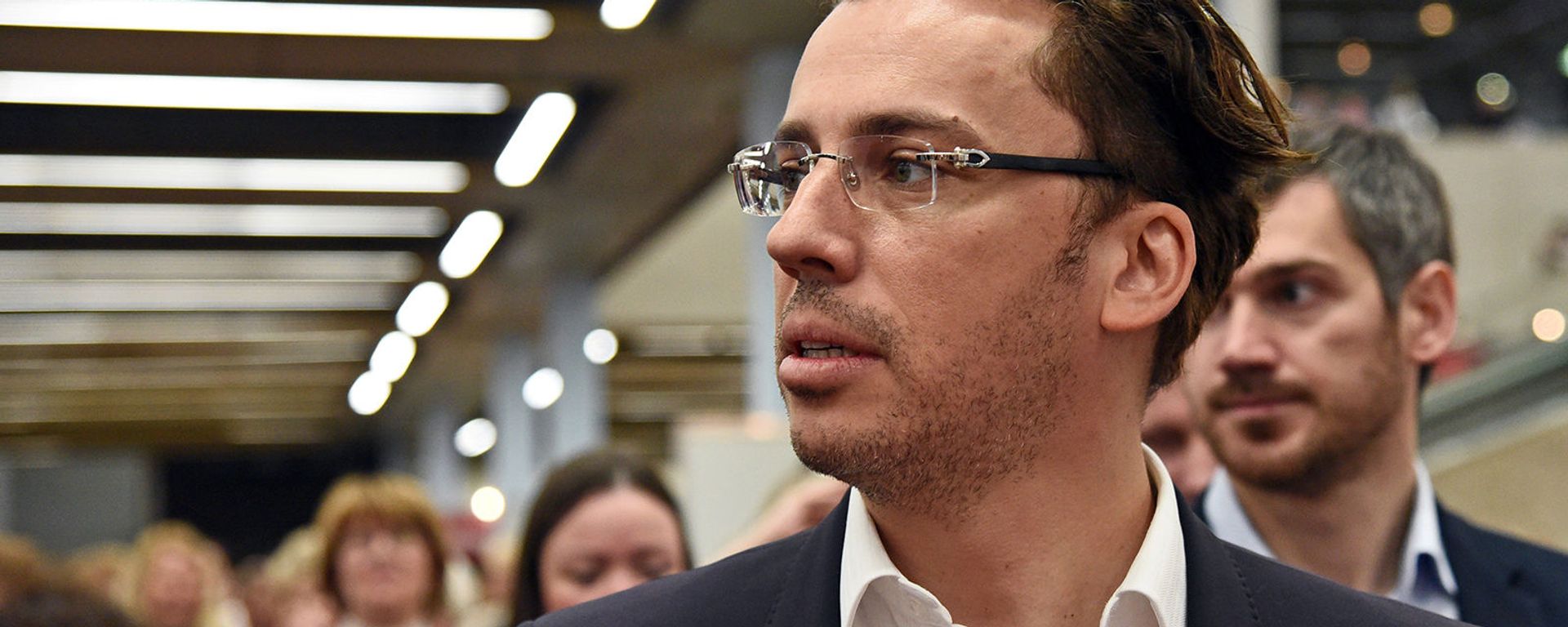 Артист Максим Галкин на общегородской выставке «Московское долголетие - 2018. Время новых возможностей» (28 апреля 2018). Москвa - Sputnik Армения, 1920, 04.11.2021