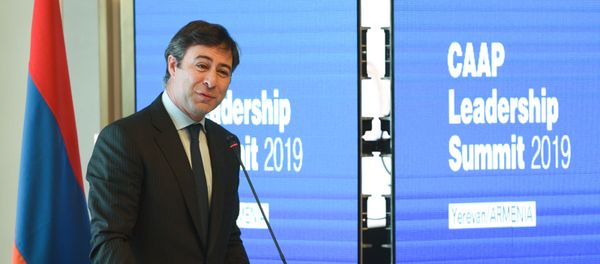 Исполнительный директор компании Корпорасьон Америка Мартин Эрнекян на встрече менеджеров корпорации (4 июня 2019). Еревaн - Sputnik Արմենիա