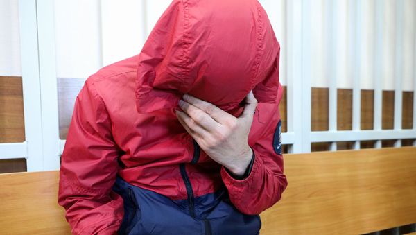 Избрание меры пресечения в Красногорском городском суде Московской области Нареку Степаняну, бармену заведения, рядом с которым убили ветерана боевых действий Никиту Белянкина (5 июня 2019). Москвa - Sputnik Армения