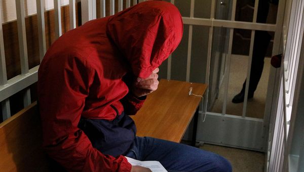 Избрание меры пресечения в Красногорском городском суде Московской области Нареку Степаняну, бармену заведения, рядом с которым убили ветерана боевых действий Никиту Белянкина (5 июня 2019). Москвa - Sputnik Армения