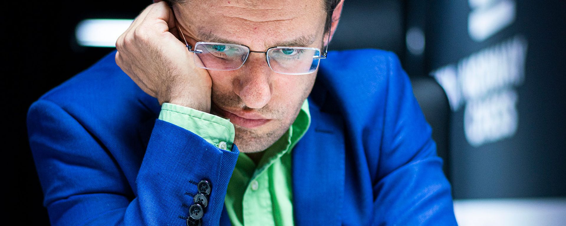 Гроссмейстер Левон Аронян во время партии с Магнусом Карлсеном в турнире Altibox Norway Chess 2019 (5 июня 2019). Ставангер, Норвегия - Sputnik Արմենիա, 1920, 02.07.2021