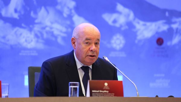 Спецпредставитель президента России по международному культурному сотрудничеству Михаил Швыдкой на пресс-конференции форума Armenian Summit of Minds (8 июня 2019). Дилижан - Sputnik Армения