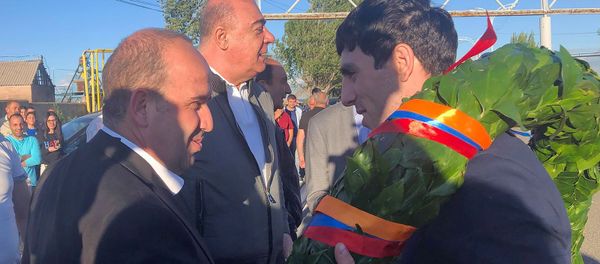 Медалисты Вторых Европейских игр вернулись в северную столицу (1 июля 2019). Гюмри - Sputnik Армения