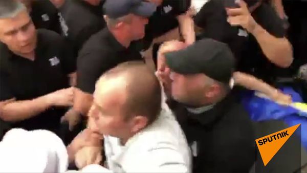 Стычки на акции протеста в центре Тбилиси - видео - Sputnik Армения