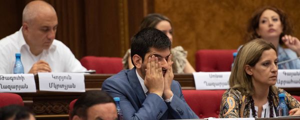 Депутат от фракции Мой шаг Саргис Ханданян на внеочередном заседании парламента (9 июля 2019). Еревaн Депутат от фракции Мой шаг Саргис Ханданян на внеочередном заседании парламента (9 июля 2019). Еревaн - Sputnik Армения