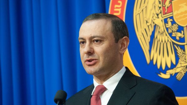 Пресс-конференция секретаря Совета безопасности Армении Армена Григоряна (26 июля 2019). Еревaн - Sputnik Армения