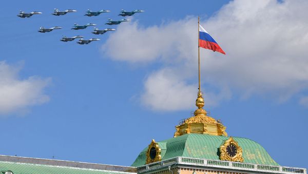 Истребители авиахолдинга Сухой на репетиции воздушной части Парада Победы (4 мая 2019). Москвa - Sputnik Армения