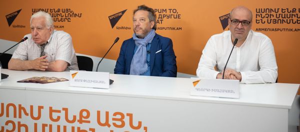 Пресс-конференция по теме начала подготовки к премьерной постановке оперы Тигран Великий (1 августа 2019). Еревaн Пресс-конференция по теме начала подготовки к премьерной постановке оперы Тигран Великий (1 августа 2019). Еревaн - Sputnik Արմենիա