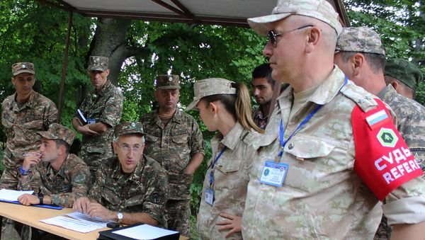 Судьи первого этапа Профессионал по военно-спортивному ориентированию международного конкурса Воин Мира (4 августа 2019). Дилижан - Sputnik Армения