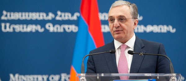 Министр иностранных дел Армении Зограб Мнацаканян во время пресс-конференции с главой МИД Уругвая (14 августа 2019). Еревaн - Sputnik Армения