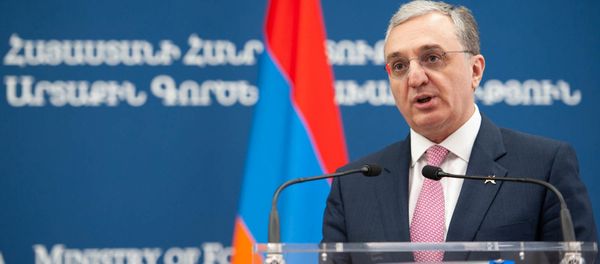 Министр иностранных дел Армении Зограб Мнацаканян во время пресс-конференции с главой МИД Уругвая (14 августа 2019). Еревaн - Sputnik Արմենիա