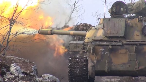 СПУТНИК_Сирийские солдаты обстреляли из орудий позиции боевиков в сражении за Кенсабу - Sputnik Армения