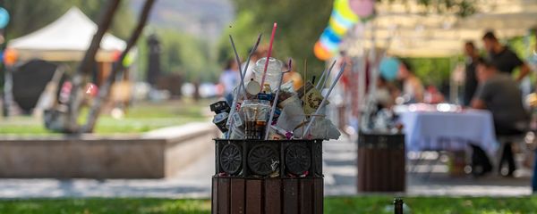 Переполненный мусорный бак в Ереване - Sputnik Արմենիա