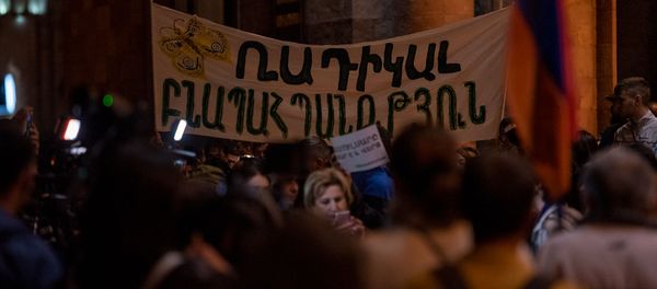 Акция протеста против эксплуатации Амулсара перед Домом правительства (11 сентября 2019). Еревaн - Sputnik Армения