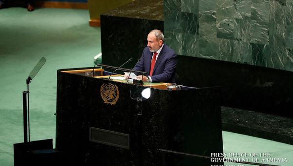 Выступление премьер-министра Армении Никола Пашиняна на 74-й сессии Генассамблеи ООН (25 сентября 2019). Нью-Йорк - Sputnik Армения