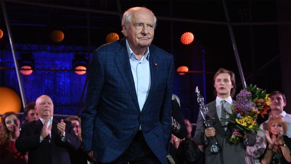 Народный артист СССР Марк Захаров на юбилейном вечере 90-летия Московского государственного театра Ленком (31 января 2017). Москвa - Sputnik Армения