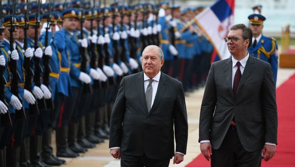Церемония встречи официального визита президента Армении Армена Саркисяна в Сербию (4 октября 2019). Белград - Sputnik Армения