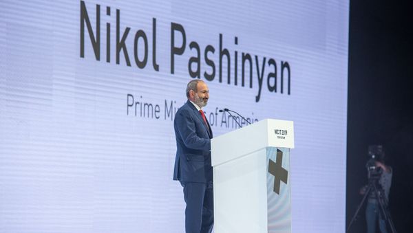 Выступление премьер-министра Никола Пашиняна на открытии WCIT 2019 (7 октября 2019). Еревaн - Sputnik Արմենիա