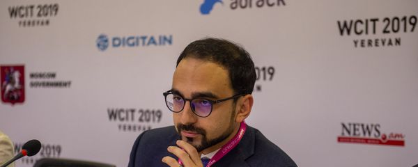 Вице-премьер Тигран Авинян на пресс-конференции во время открытия WCIT 2019 (7 октября 2019). Ереван - Sputnik Արմենիա