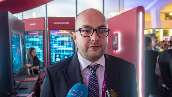 Руководитель департамента международных отношений Московского Агентства инноваций Кирилл Ильницкий на форуме WCIT 2019 (7 октября 2019). Еревaн - Sputnik Армения