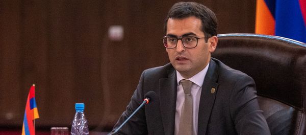 Министр высокотехнологической промышленности Акоб Аршакян на заседании министров высоких технологий стран-членов ОЧЭС в рахмах WCIT 2019 (7 октября 2019). Ереван - Sputnik Արմենիա