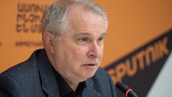 Александр Цинкер на пресс-конференции по теме армяно-израильских отношений (10 октября 2019). Еревaн - Sputnik Армения