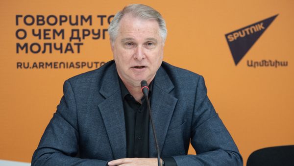 Александр Цинкер на пресс-конференции по теме армяно-израильских отношений (10 октября 2019). Еревaн - Sputnik Армения