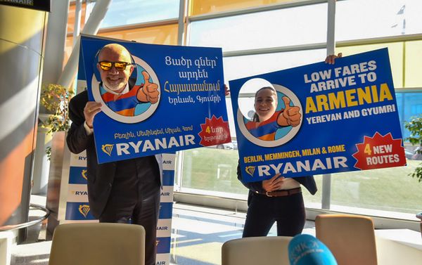 Пресс-конференция компании Ryanair в аэропорту Звартноц (16 октября 2019). Еревaн - Sputnik Армения