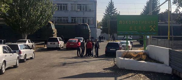 Сотрудники локомотивного депо проводят забастовку (23 октября 2019). Гюмри - Sputnik Արմենիա