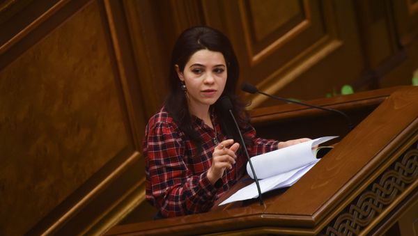 Депутат от фракции Мой шаг Татевик Айрапетян на внеочередном заседании парламента (14 февраля 2019). Еревaн - Sputnik Армения