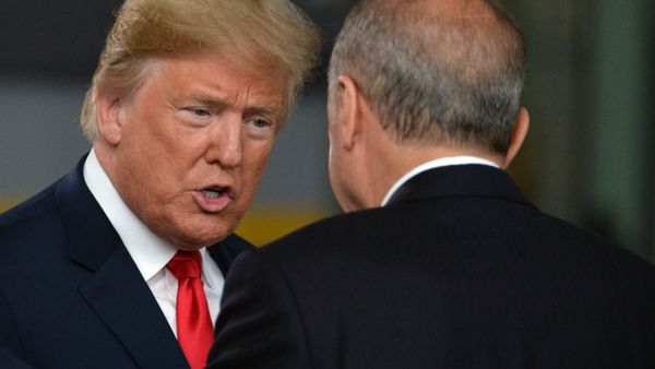 Президенты США и Турции Дональд Трамп и Реджеп Тайип Эрдоган на саммите глав государств и правительств стран-участниц НАТО (11 июля 2018). Брюссель - Sputnik Армения
