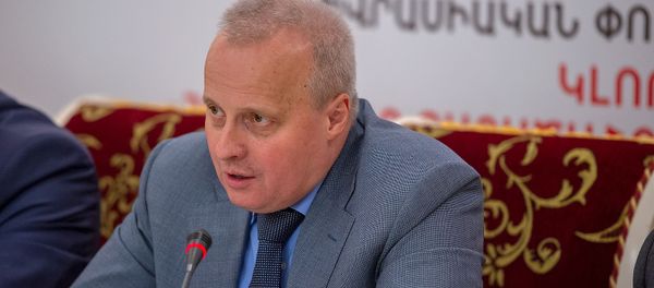 Посол России в Армении Сергей Копыркин во время круглого стола Роль ОДКБ в обеспечении региональной безопасности (4 ноября 2019). Еревaн - Sputnik Արմենիա