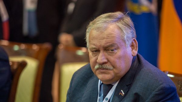Константин Затулин перед началом заседания Парламентской ассамблеи ОДКБ (5 ноября 2019). Еревaн - Sputnik Армения