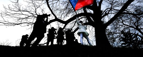 Женщина с чешским флагом во время марша в честь 30-й годовщины бархатной революции (17 ноября 2019). Прага Женщина с чешским флагом во время марша в честь 30-й годовщины бархатной революции (17 ноября 2019). Прага - Sputnik Армения