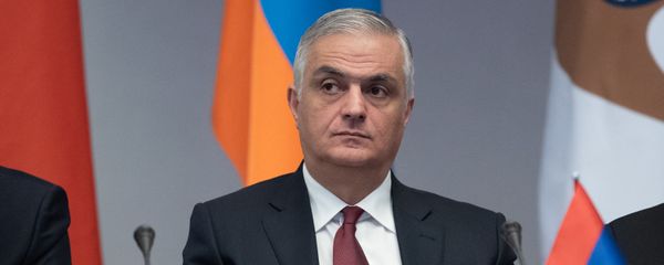 Вице-премьер Армении Мгер Григорян на совместном заседании контрольных палат стран Евразийского союза (28 ноября 2019). Еревaн Вице-премьер Армении Мгер Григорян на совместном заседании контрольных палат стран Евразийского союза (28 ноября 2019). Еревaн - Sputnik Армения