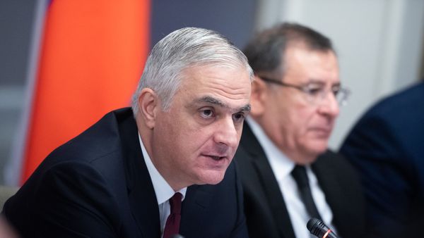 Вице-премьер Армении Мгер Григорян на совместном заседании контрольных палат стран Евразийского союза (28 ноября 2019). Еревaн - Sputnik Армения