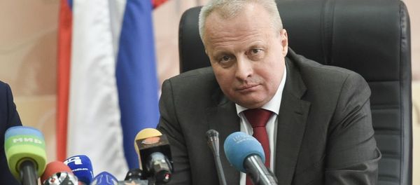 Чрезвычайный и Полномочный посол России Сергей Копыркин во время пресс-конференции на ААЭС (10 декабря 2019). Мецамор - Sputnik Արմենիա