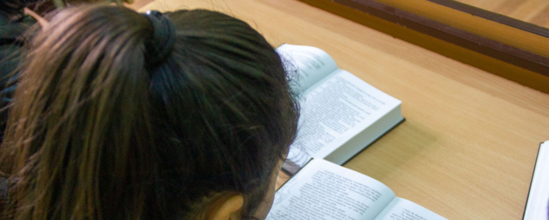 Участница литературного кружка Зартнир в селе Цахкаландж за чтением книги - Sputnik Армения, 1920, 12.09.2020